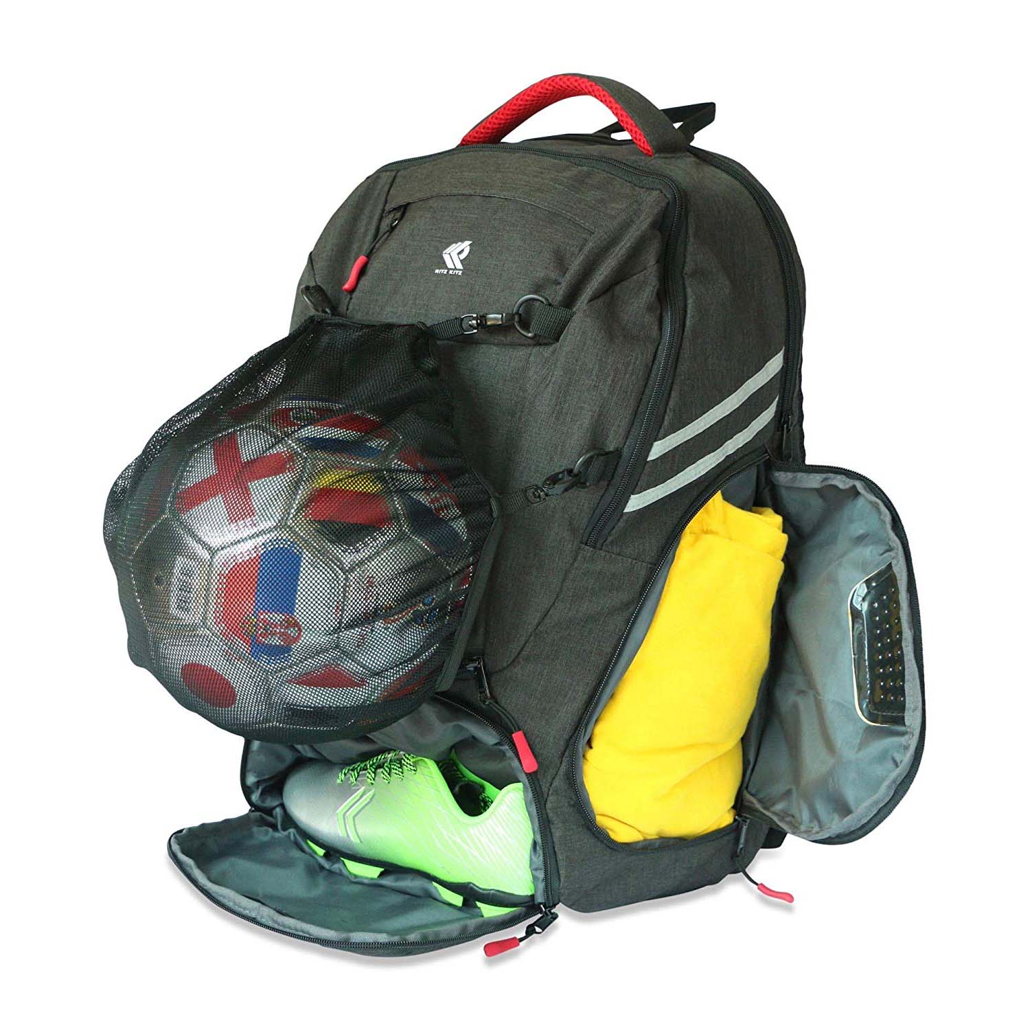 Ultimate Sports Bag Backpack for Soccer Basketball Football With Ball Pocket Shoe Compartment Separation