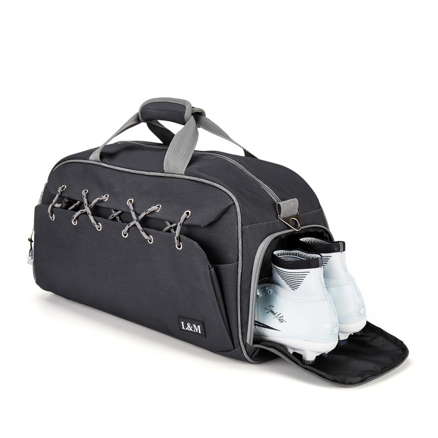 Custom logo Shoe Compartment Outdoor Travel Polyester Sports Tennis Badminton Racket Gym Duffel Bag