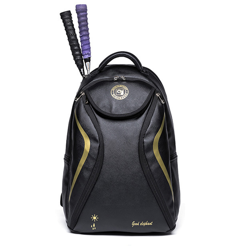 Men Women Badminton Backpack With Independent Shoe Compartment Multi Pocket PU Professional Racquet Sports Bag