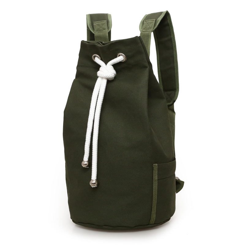 Men Gym Sport Basketball Bag Outdoor Travel Backpack Cotton Canvas Drawstring Backpack