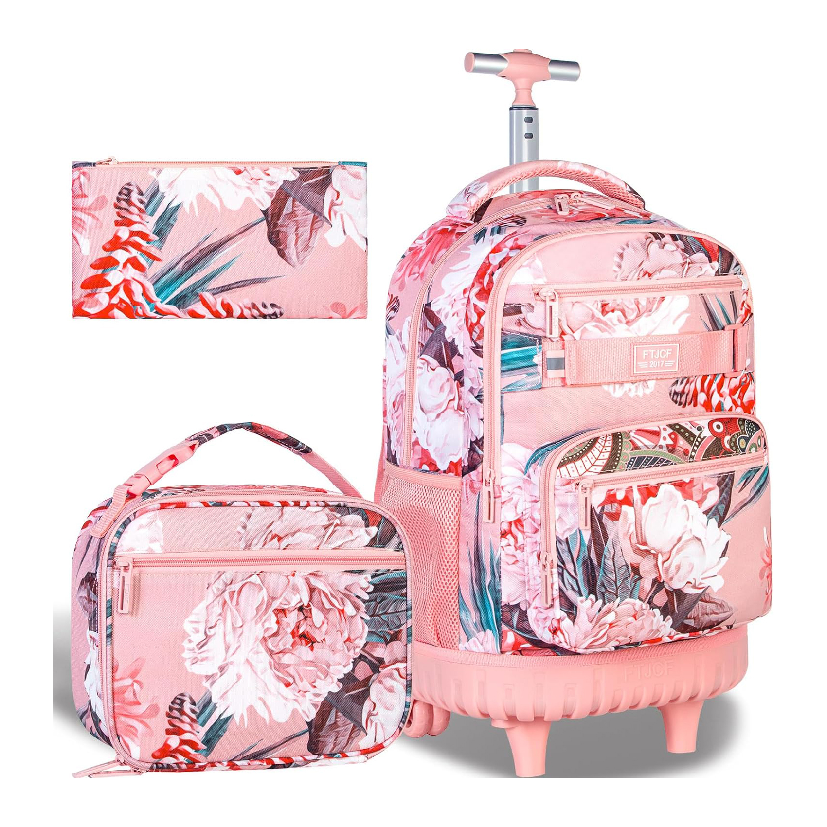Custom Sublimation Printing Rolling Backpack for Girls Women 19 Inch Adults Roller Bag with Wheels
