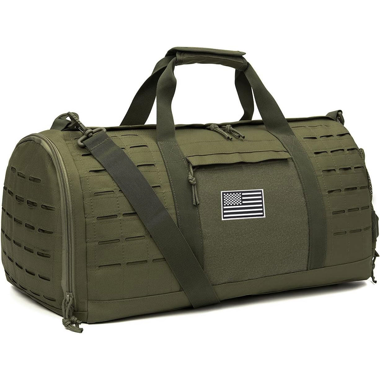 40L Military Tactical Duffle Bag For Men Sport Gym Bag Fitness Tote Travel Duffle Bag Training Workout Bag With Shoe Compartment Basketball Football Weekender Bag