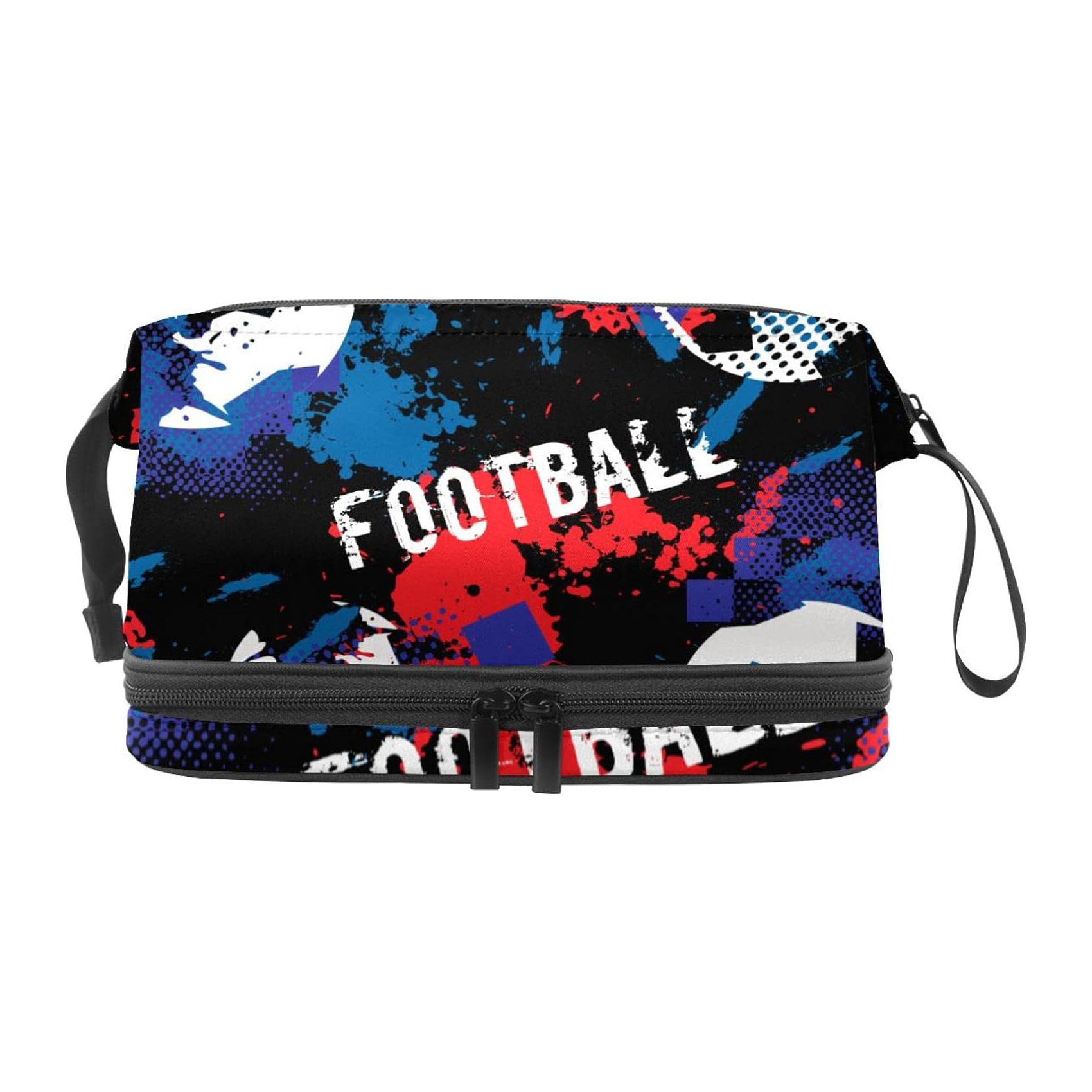 Custom Double Layer Sports Kit Bag Travel Makeup Organizer with Brush Compartment Cosmetic Bag
