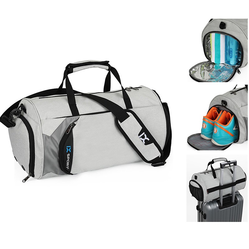 Custom Trendy Sports Sling Duffel Bag Travel Gym with Insulated Cooler Pocket and Shoe Compartment
