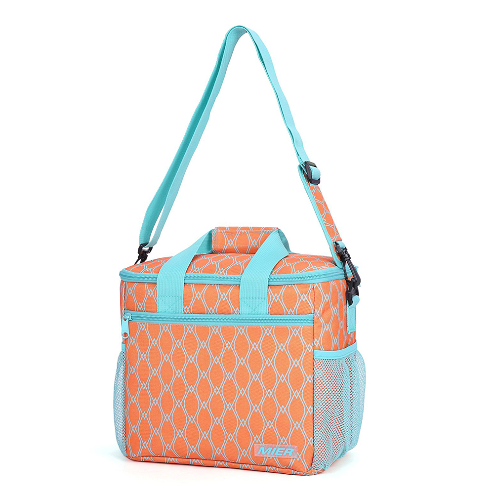 Cooler Bag Insulated Lunch Bag with Soft Leakproof Liner and Shoulder Strap Double Deck Reusable Aluminium Foil