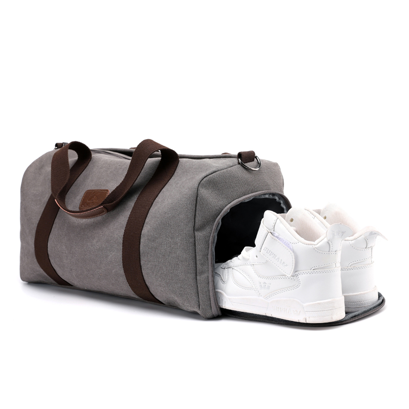 Weekender Vintage Canvas Duffel Overnight Bag Large Leather Canvas Shoulder Travelling Bag