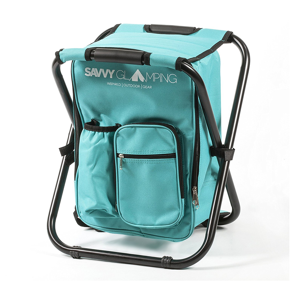 Portable Stool Backpack Cooler Chair 400 LBS Folding Fishing Cooler Backpack Stool for Outdoors Hiking Beach Travel