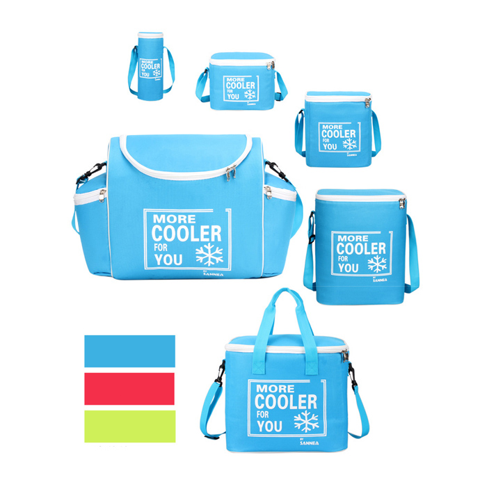 Custom Logo Lightweight Cooler Bag 6 in 1 Insulated Picnic Lunch Cooler Bag Sets With Shoulder Strap