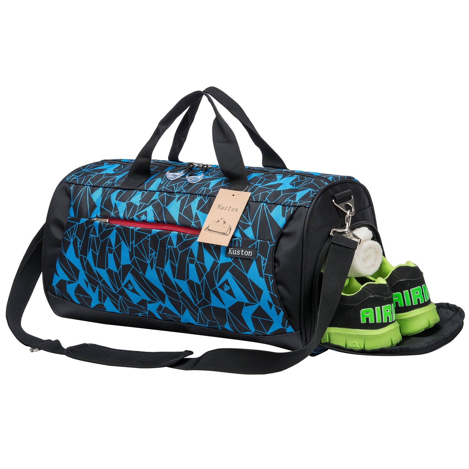 Custom logo Print Gym Sports Bag Men Waterproof Private Label Duffel Bags with Shoe Compartment