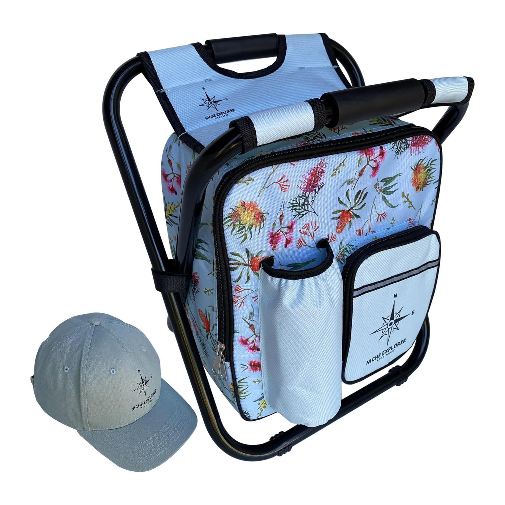 Factory Custom Foldable Ultralight Chair with Cooler Backpack Portable Outdoor Beach Chairs Pack with Insulted Cooler