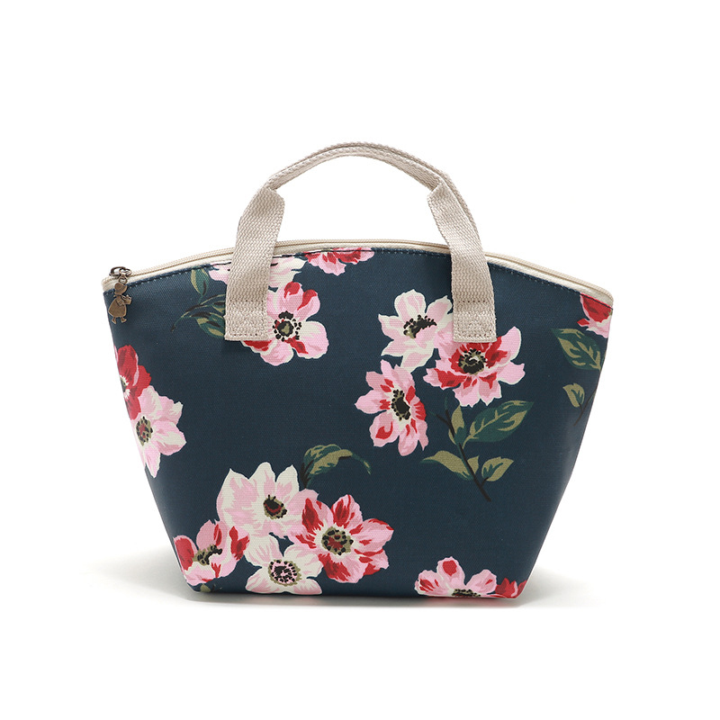 Cute Fashion Flower Printed Makeup Bag Canvas Travel Multifunctional Storage Portable Printing Waterproof Cosmetic Bag