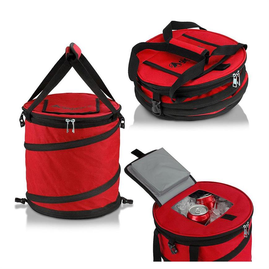 24 Cans Pop up Insulated Collapsible Cooler Bag Soft Lunch Box Lightweight Insulated Picnic Foldable Cooler Bag