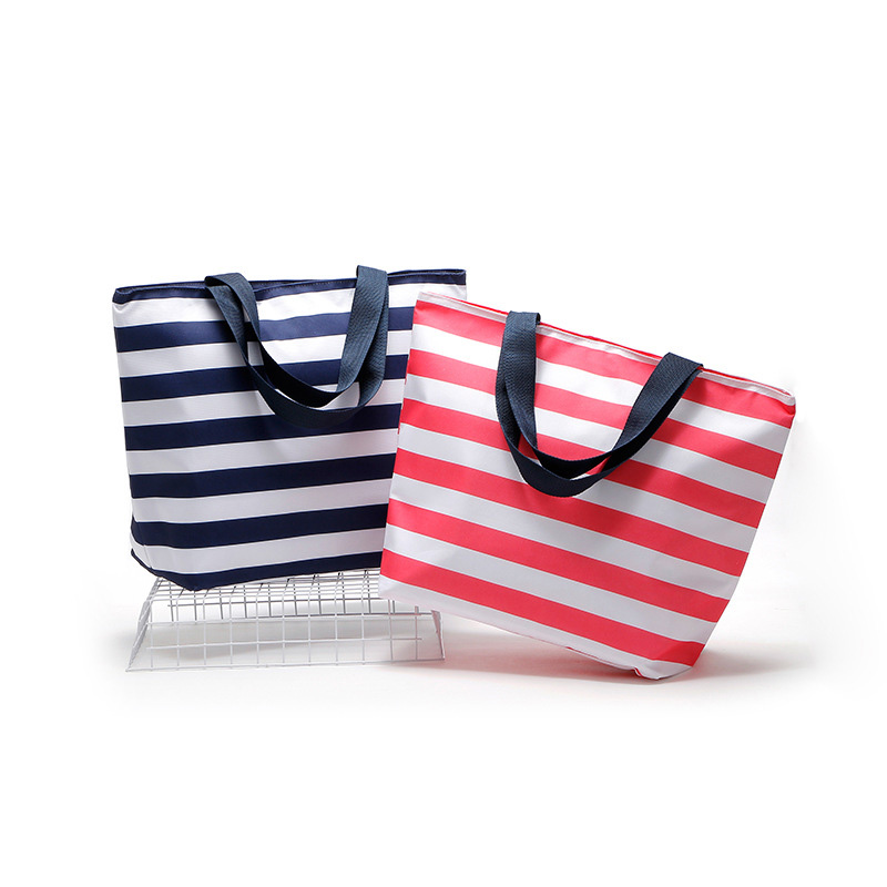 Eco Causal Grocery Sporty Tote Bag Custom Striped Canvas Tote Bag Reusable Women Shoulder Cross Body Denim Bags