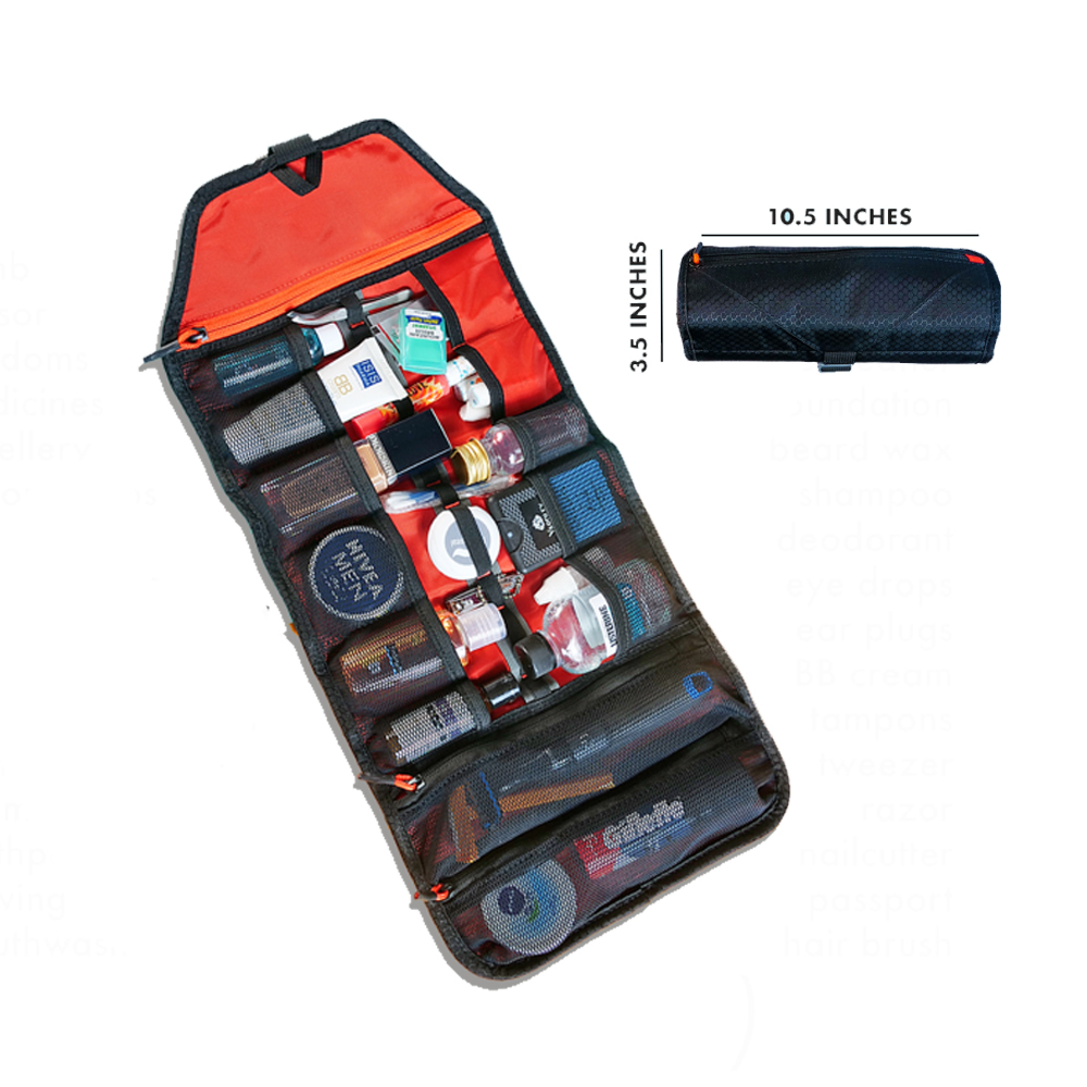 Custom Newest Storing Cosmetics Travel Toiletry Makeup Hanging Bag With Organized Way Various Compartments