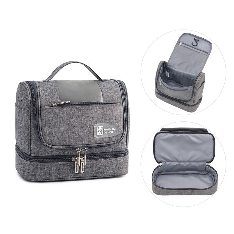 Hanging Portable Travel Hanging Toiletries Tool Storage Bag with Shoe Compartment Makeup Organizer Bag with Down Layer