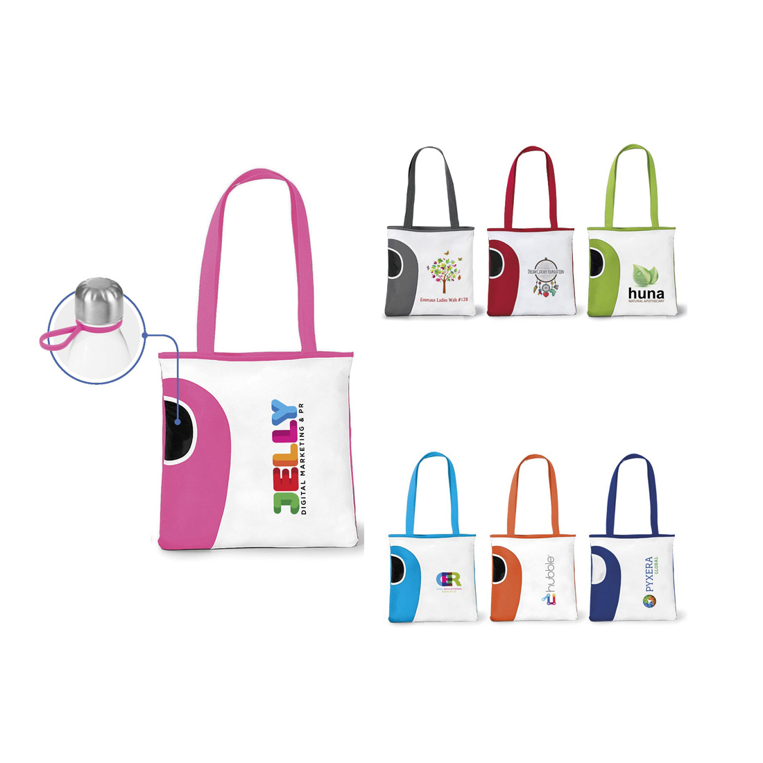 Eco-Friendly Polyester Shouler Bag for Office Lady Woman Canvas Tote Bag With Side Pocket