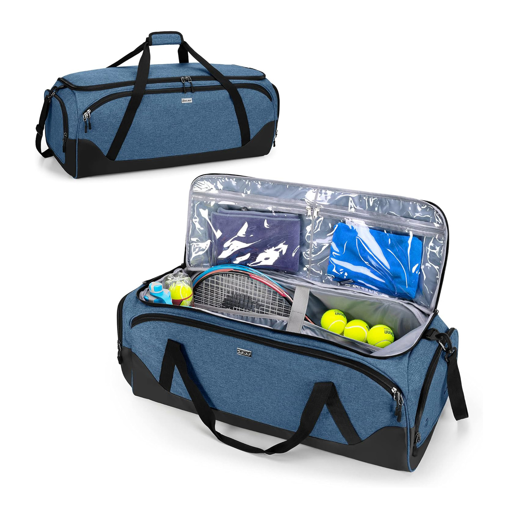 Customized Waterproof Paddle Duffel Bag Racket Tennis Badminton Sports Equipment Bag With PVC shoe compartment