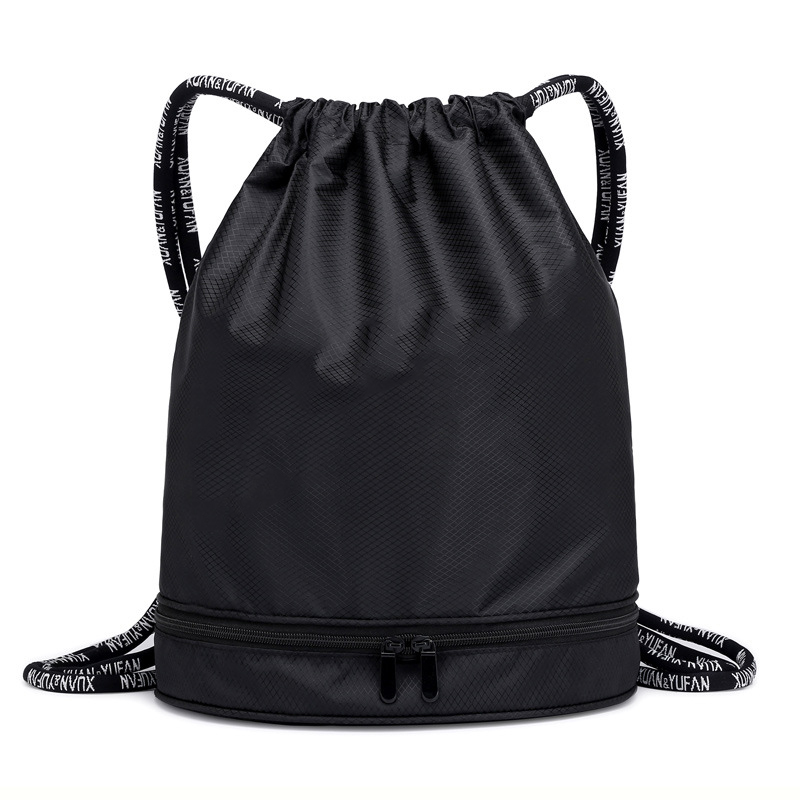 Unisex Lightweight Recycled Waterproof Drawstring Backpack Bag Simple Design Custom Logo Canvas Cotton Lining Soft Sports Travel