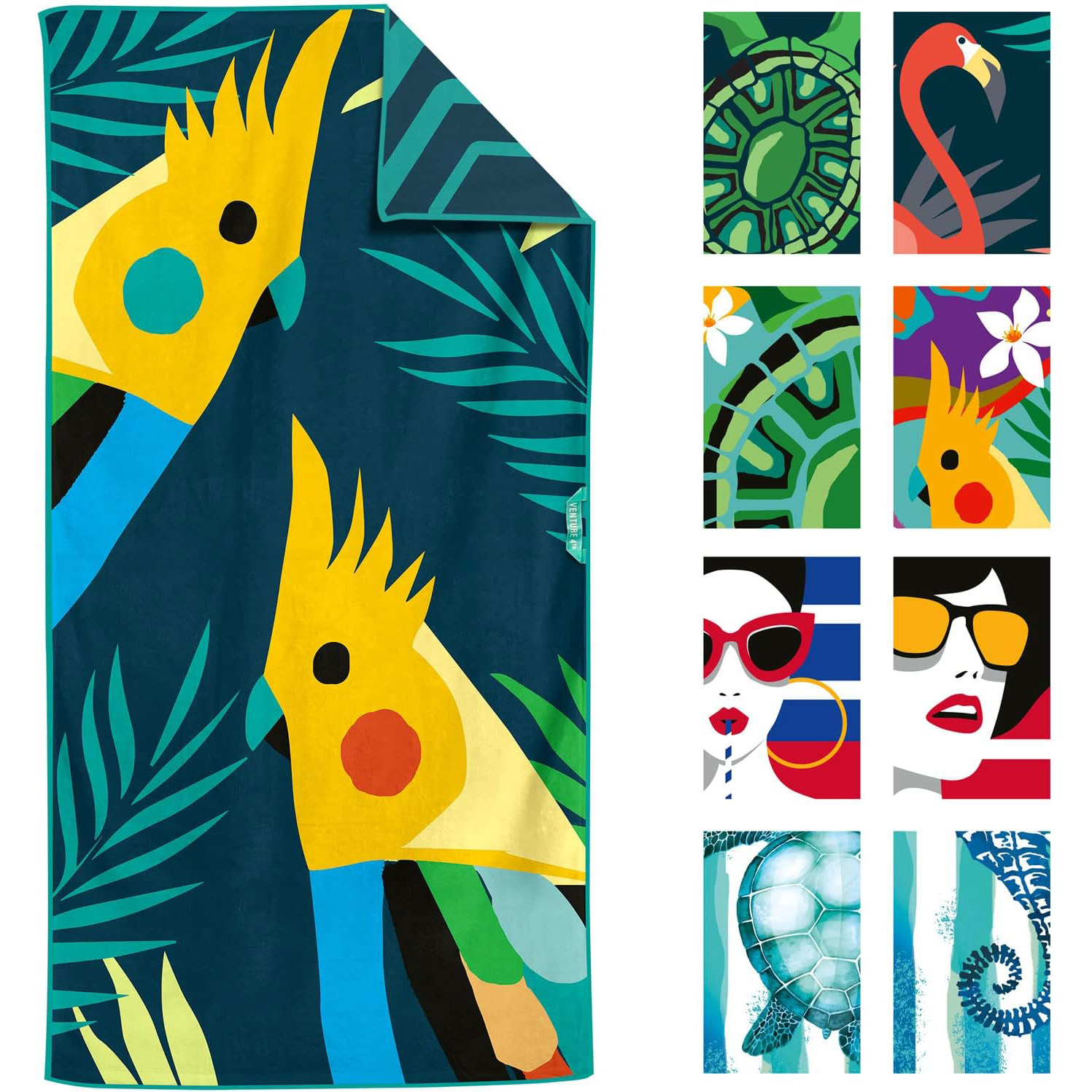 Custom Sublimation Printed Antimicrobial Sport Towel High Quality Sand Free Soft Oversized Lightweight Beach Towel