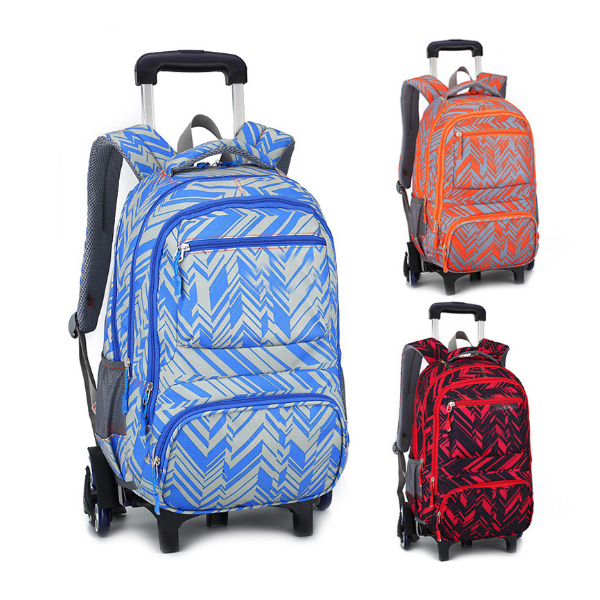 Fashion School Retail Rolling Backpack Large Capacity Removable School Trolley Backpack for Kids Back to School