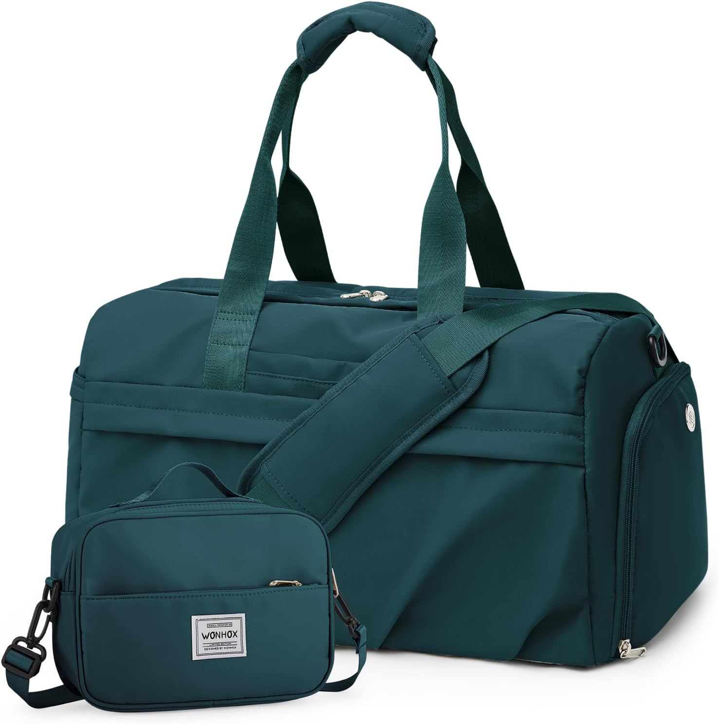 Gym Bag for Women Men, Sport Duffel Bag with Toiletry Bag & Shoe Compartment