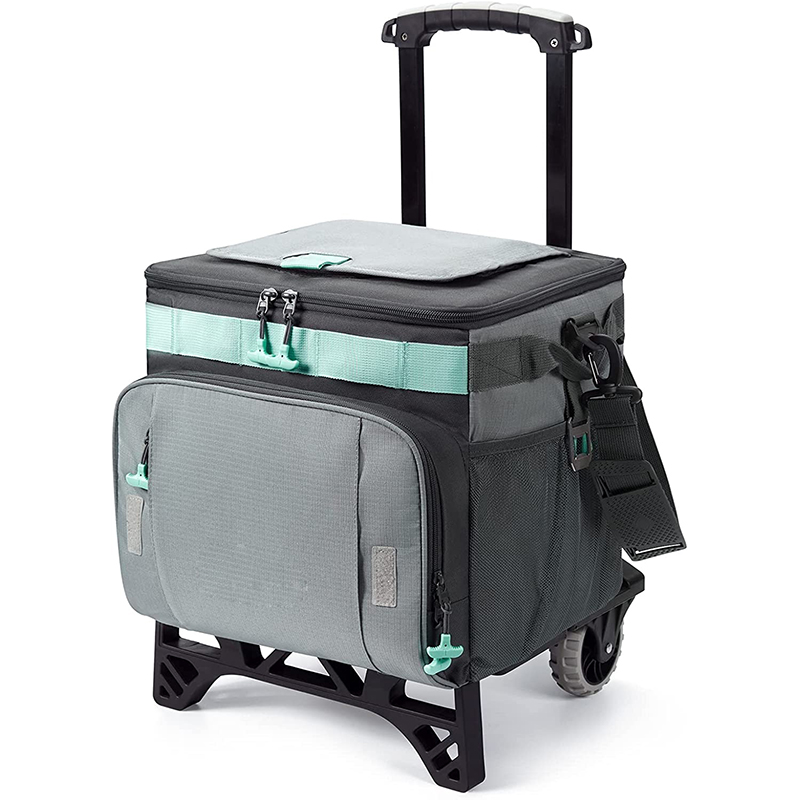 50-Can Collapsible Rolling Cooler Leakproof Insulated Soft Cooler Bag with Wheels for Beach Camping Patio Travel Outdoor Ball Fields