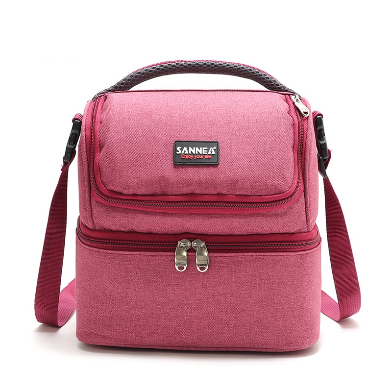 Custom Logo Pretty Outdoor Portable Carrier Sling Lunch 600D Polye Free Cooler Bag With Dividers