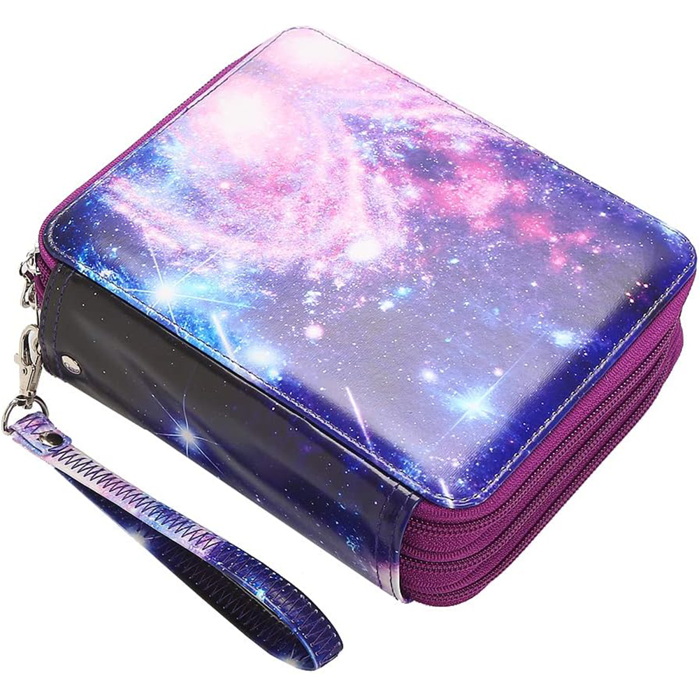 Portable Colored Pencil Case Organizer Large Capacity Pencil Box Slots School Stationery Pen Box Pouch