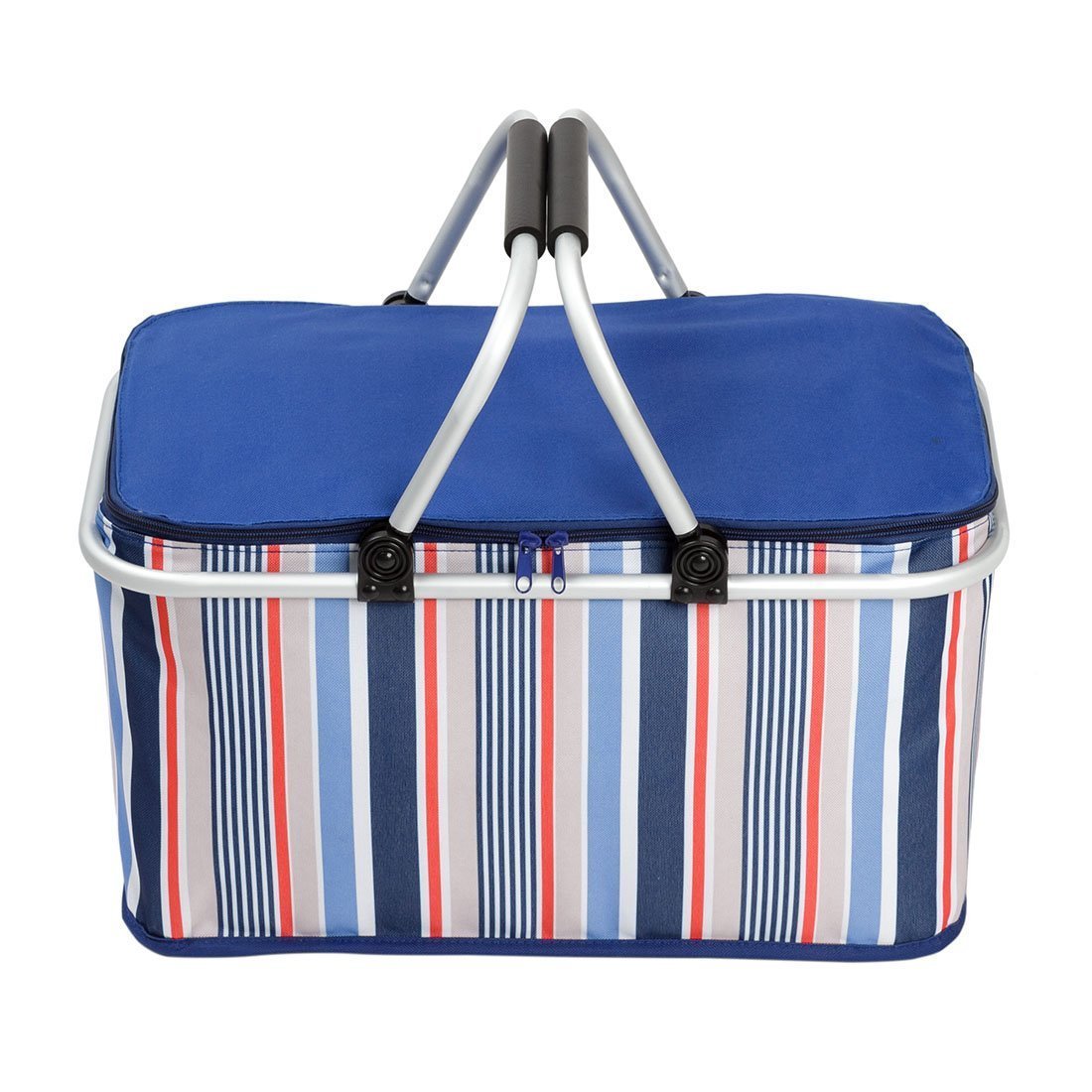 Folding Picnic Basket Insulated Cooler Bag Outdoor Camping Hiking Thermal Warm Cooler Box Collapsible Large Handle Picnic Basket