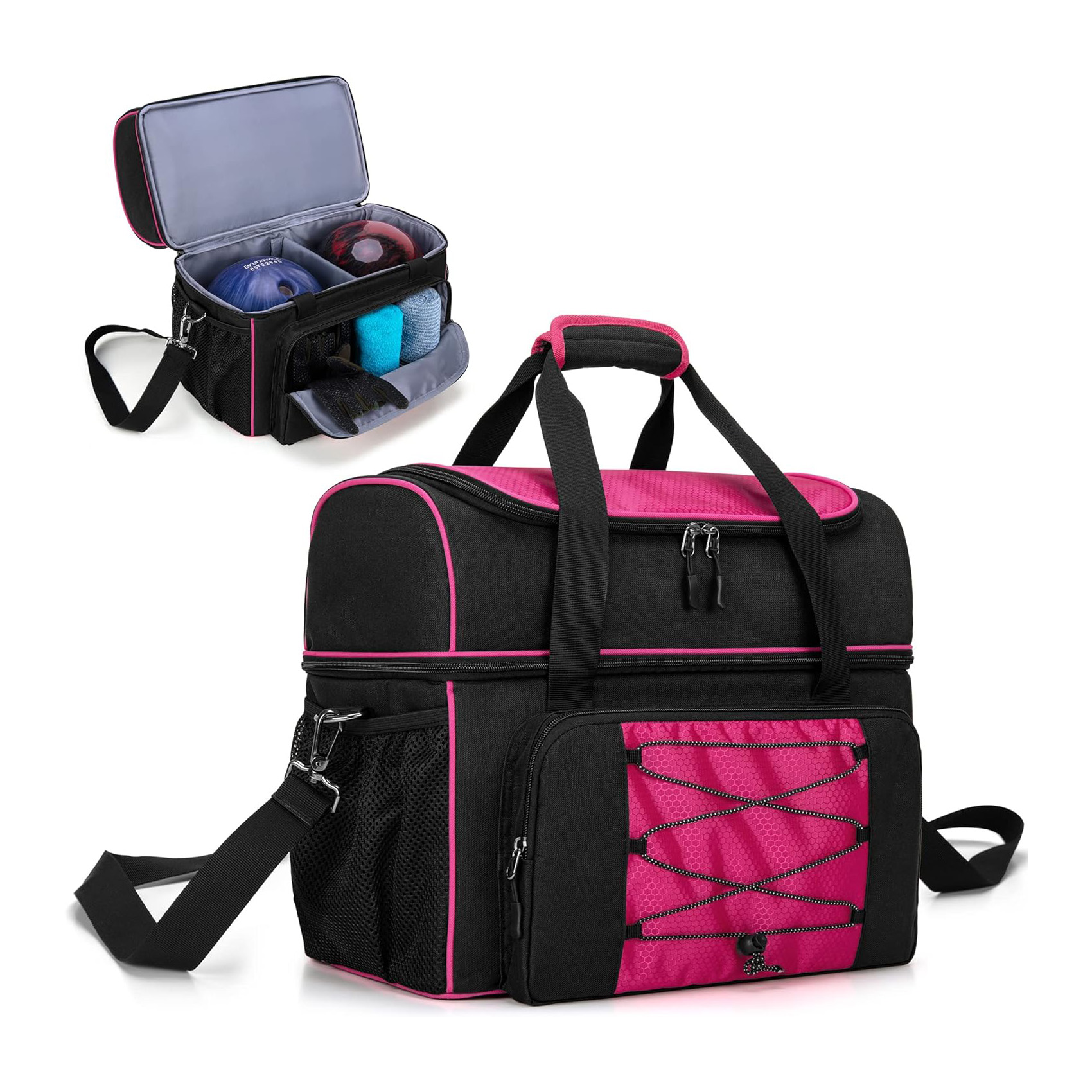 Custom Logo Water Resistant Bowling Bag for Single Ball Single Ball Tote Bag With Padded Ball Holder