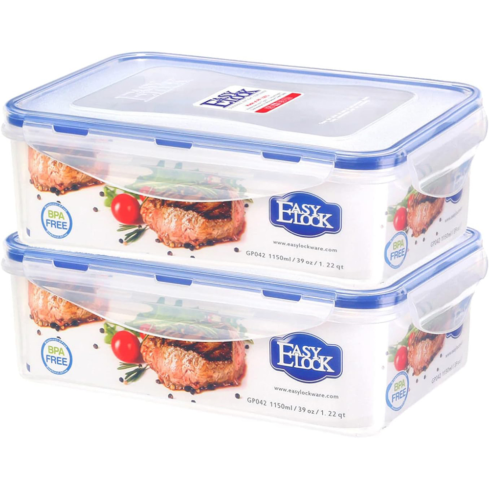 BPA Free Food Storage Containers with Lids Rectangular Leak-Proof Bento Box Airtight Meal Prep Containers Microwave Safe