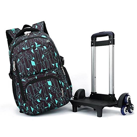 New Printing School Bag Trolley Children Trolley Bag Book Bag with Wheels with Large Capacity for Boys Girls