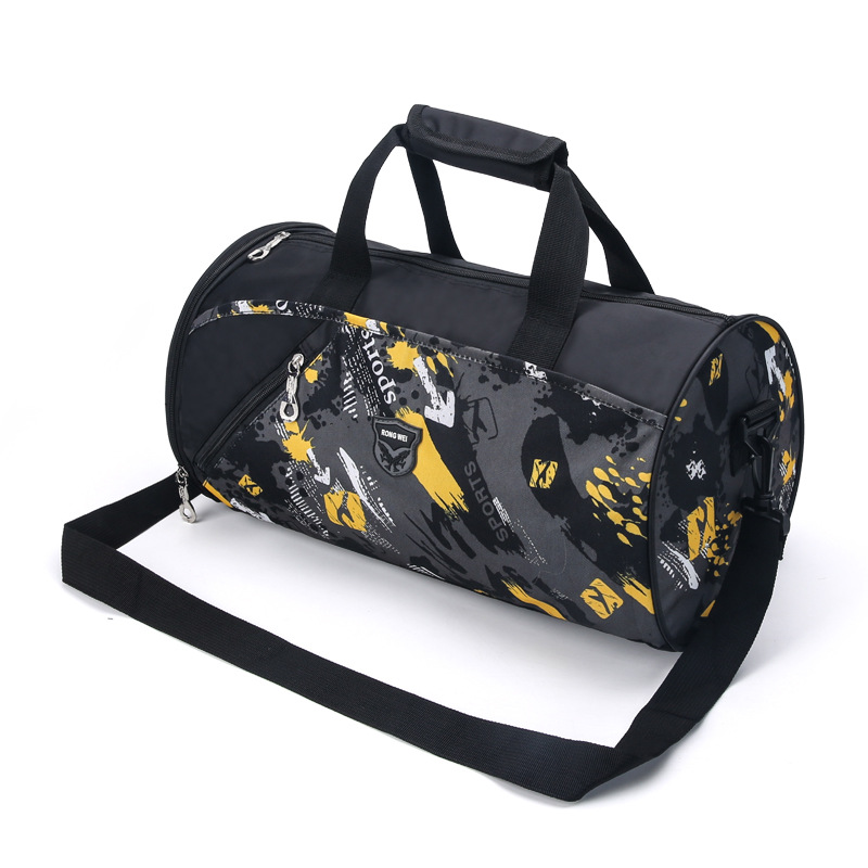 Gym Bag Sports Bag Men and Women Single Shoulder Cross Cylinder Travel Bag with Shoe Compartment