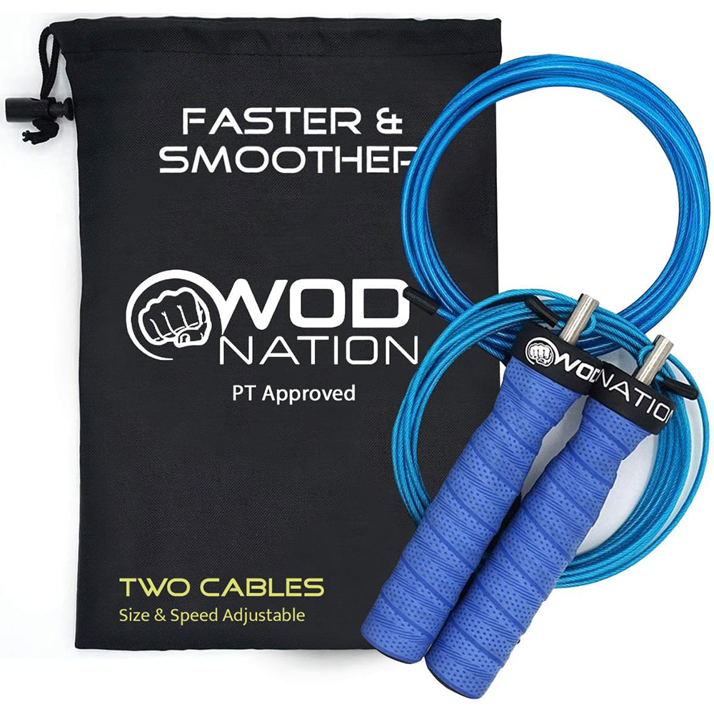 Attack Speed Jump Rope Adjustable Jumping Ropes Unique Two Cable Skipping Workout System One Thick and One Light 11 Foot Cable