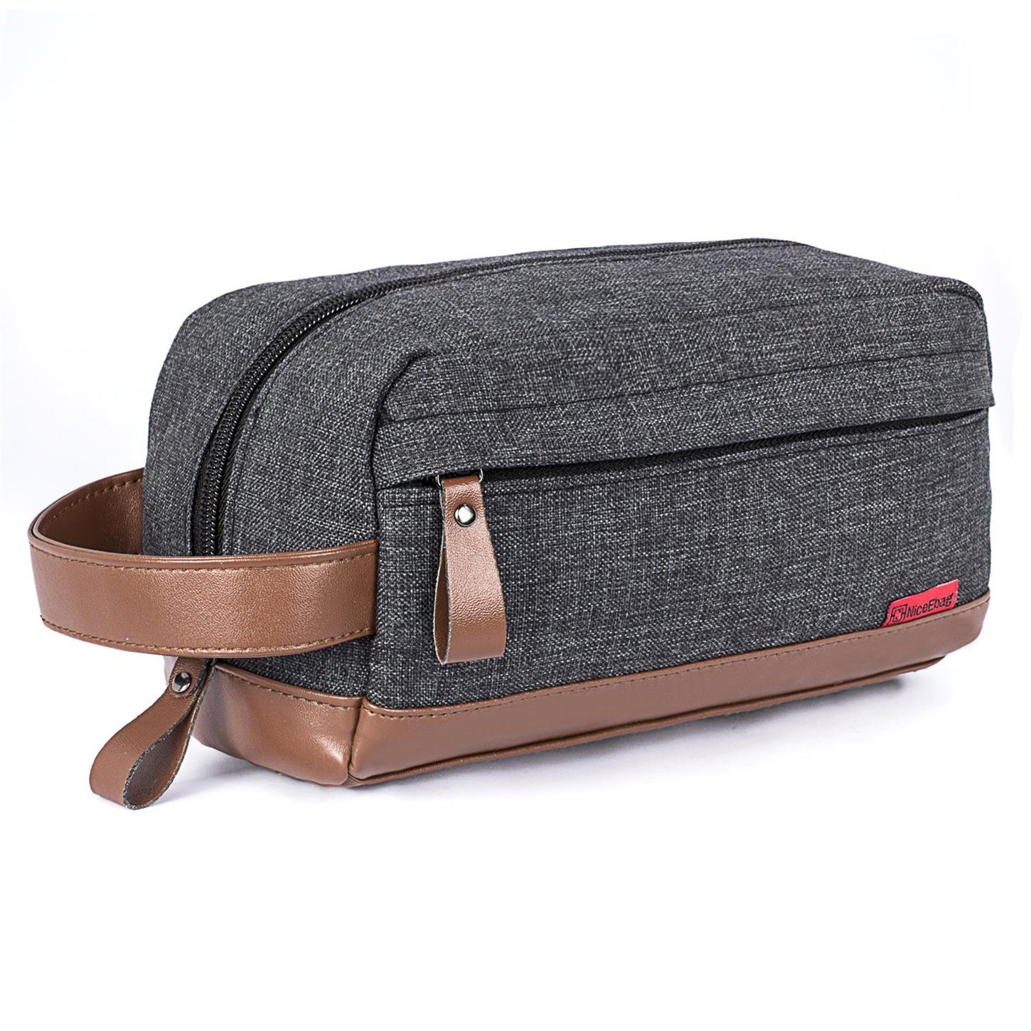 Toiletry Men's Travel Kit Pouch Customized OEM Travel Cotton Canvas Makeup Wash Bag Mens Grooming Bag