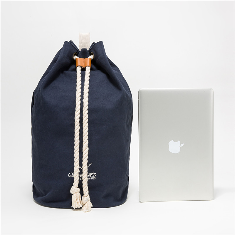 Recyclable Gym Rucksack Durable Cottom Drawstring Rucksack Canvas Sports Backpack Bags