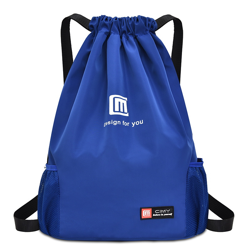 High Capacity Multi-functional Polyester Waterproof Drawstring Backpack with Water Bottle Holders